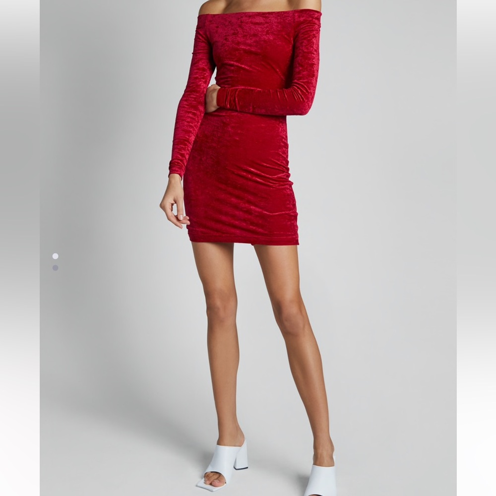Balenciaga Red Velvet Dress
